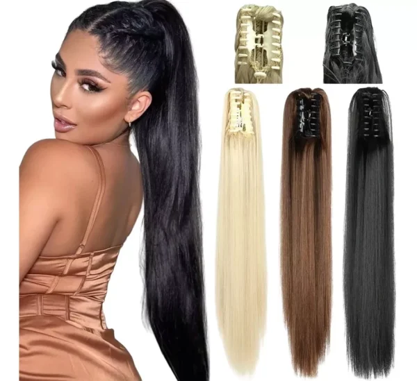 Aplique Liso Pretoorgânico 150g Rabo Premium Cavalo 70cm - Imagem 5