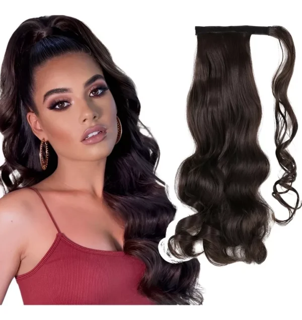 Aplique Liso Pretoorgânico 150g Rabo Premium Cavalo 70cm - Imagem 7