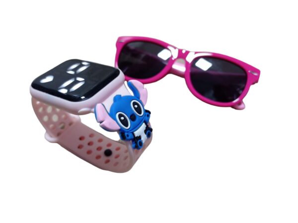 Lilo Stitch Reloginho Mais Oculos De Sol Rosa - Imagem 9