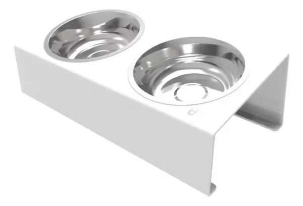 Tigela Dupla Pet Personalizado Comedouro Bebedouro Duplo Pequeno + Tigela Inox P/ Cão Gato - Imagem 3
